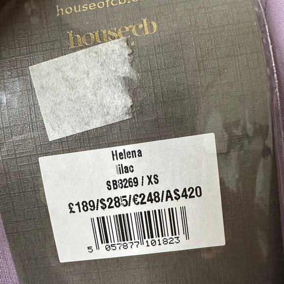 NWT House of CB Helena Feather Trim Midi Dress Women's Purple Size X-Small XS - Picture 6 of 7